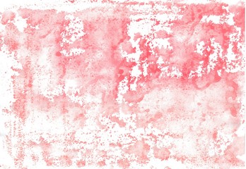 With water soluble wax chalk crayons hand paintet watercolor wash background in red