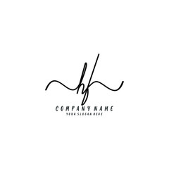 HF initial Handwriting logo vector templates