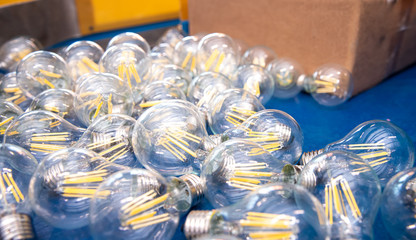 Automated workshop conveyor for production of glass lamps bulbs factory