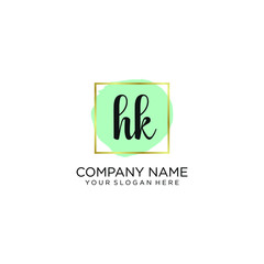 HK initial Handwriting logo vector templates