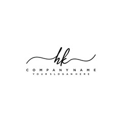 HK initial Handwriting logo vector templates