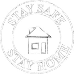Stay Safe Stay Home Sign and stamp