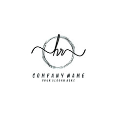 Obraz premium HR initial Handwriting logo vector templates