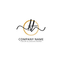 HT initial Handwriting logo vector templates