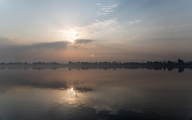Sunrise on Nile near to Edfu