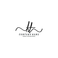 HT initial Handwriting logo vector templates