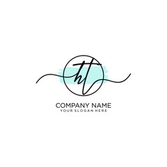 HT initial Handwriting logo vector templates