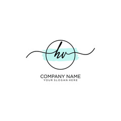 Obraz premium HV initial Handwriting logo vector templates
