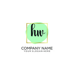 HW initial Handwriting logo vector templates