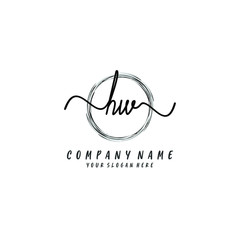 HW initial Handwriting logo vector templates