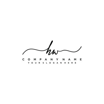 HW initial Handwriting logo vector templates