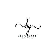 HY initial Handwriting logo vector templates