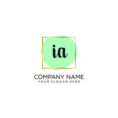 IA initial Handwriting logo vector templates