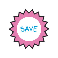 save stamp fill style icon vector design