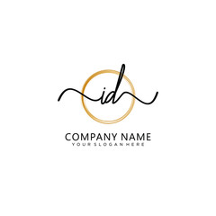ID initial Handwriting logo vector templates