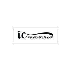 IC initial Handwriting logo vector templates