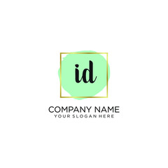 ID initial Handwriting logo vector templates