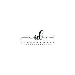 ID initial Handwriting logo vector templates