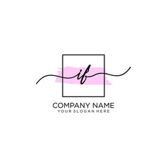 IF initial Handwriting logo vector templates