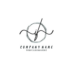Fototapeta premium IF initial Handwriting logo vector templates