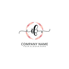 IF initial Handwriting logo vector templates