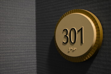close up of apartment number