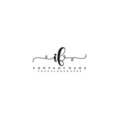 IF initial Handwriting logo vector templates