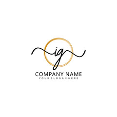 Obraz premium IG initial Handwriting logo vector templates