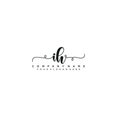 IH initial Handwriting logo vector templates