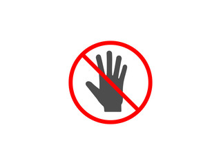 Do not touch icon. Vector illustration, flat design.