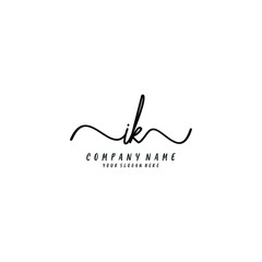 IK initial Handwriting logo vector templates
