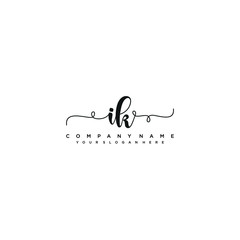 IK initial Handwriting logo vector templates