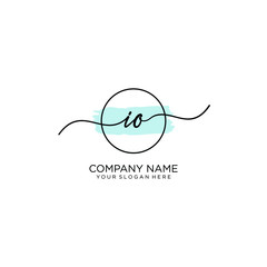 IO initial Handwriting logo vector templates