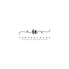 IO initial Handwriting logo vector templates