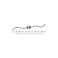 IO initial Handwriting logo vector templates