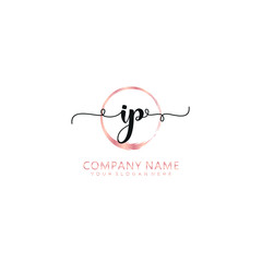 IP initial Handwriting logo vector templates