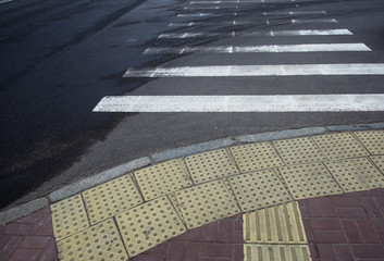 Fototapeta premium Pedestrian crossing road marking movement