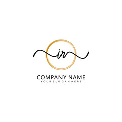 Obraz premium IR initial Handwriting logo vector templates