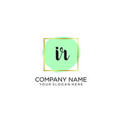 IR initial Handwriting logo vector templates