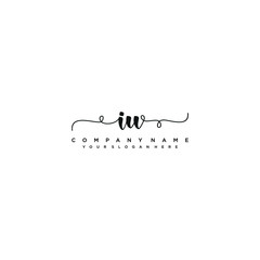 IU initial Handwriting logo vector templates