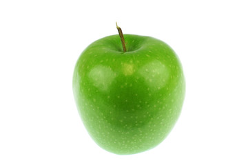 single green apple isolated on white background