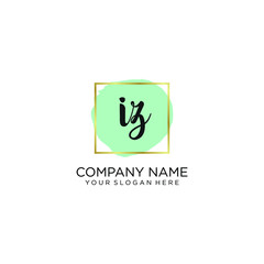 IZ initial Handwriting logo vector templates