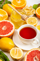 Healthy products for Immunity boosting or diet food top view. Close-up.