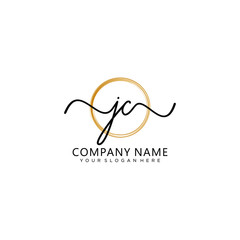 Obraz premium JC initial Handwriting logo vector templates