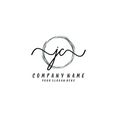 JC initial Handwriting logo vector templates