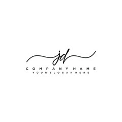 JD initial Handwriting logo vector templates
