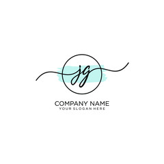 Fototapeta premium JG initial Handwriting logo vector templates