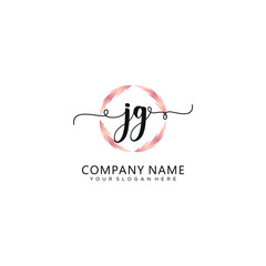 JG initial Handwriting logo vector templates