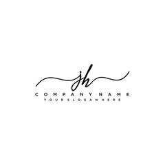 JH initial Handwriting logo vector templates