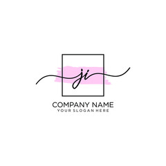 J initial Handwriting logo vector templates